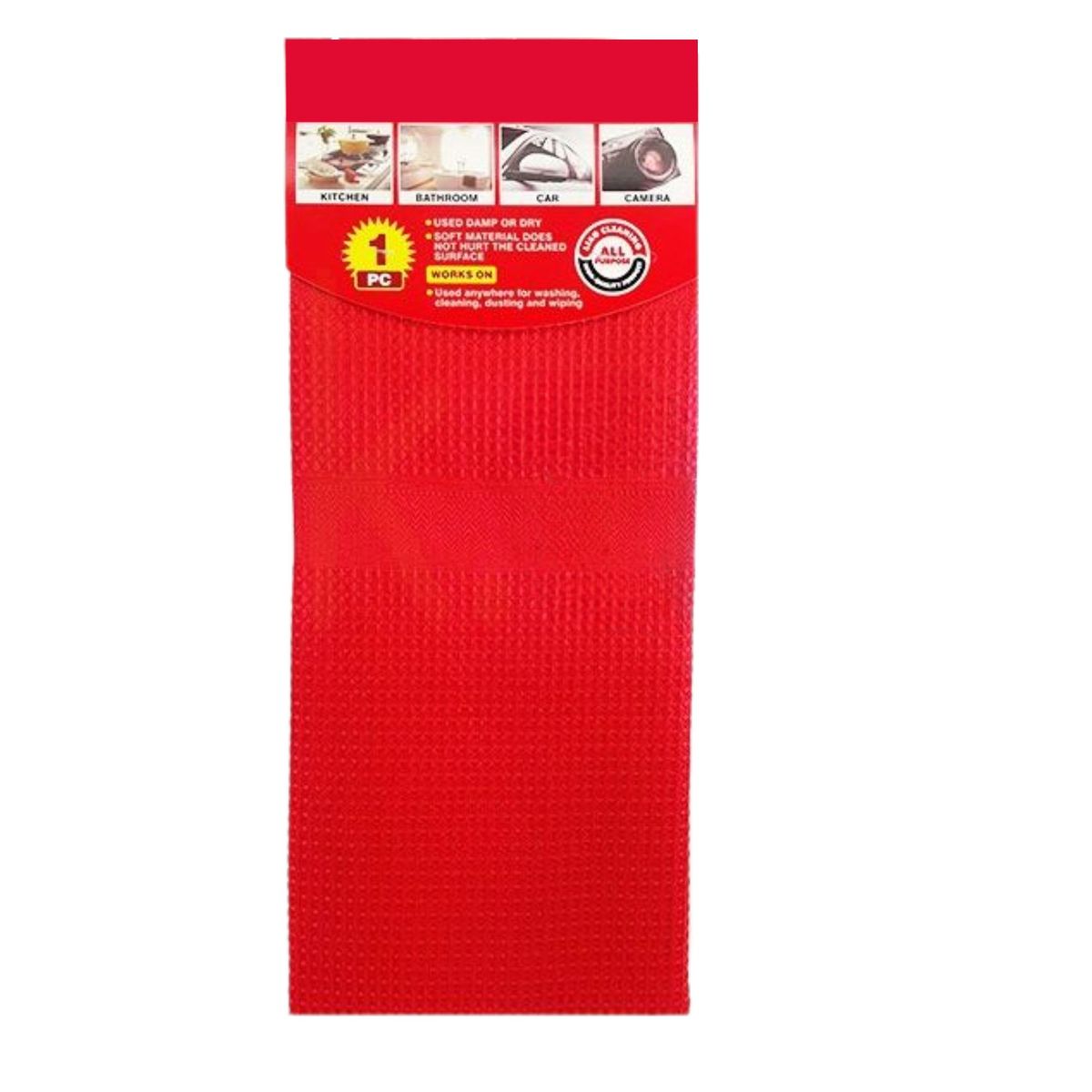 TRIPLE CLEAN - Pack 4 Paños Microfibra Rojos 42 X 61 Cm Calidad Aaa
