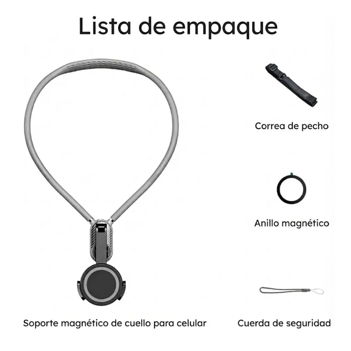 GENERICO - Soporte Magnetico Cuello Pecho Celular Pov Magsafe 360 Pro