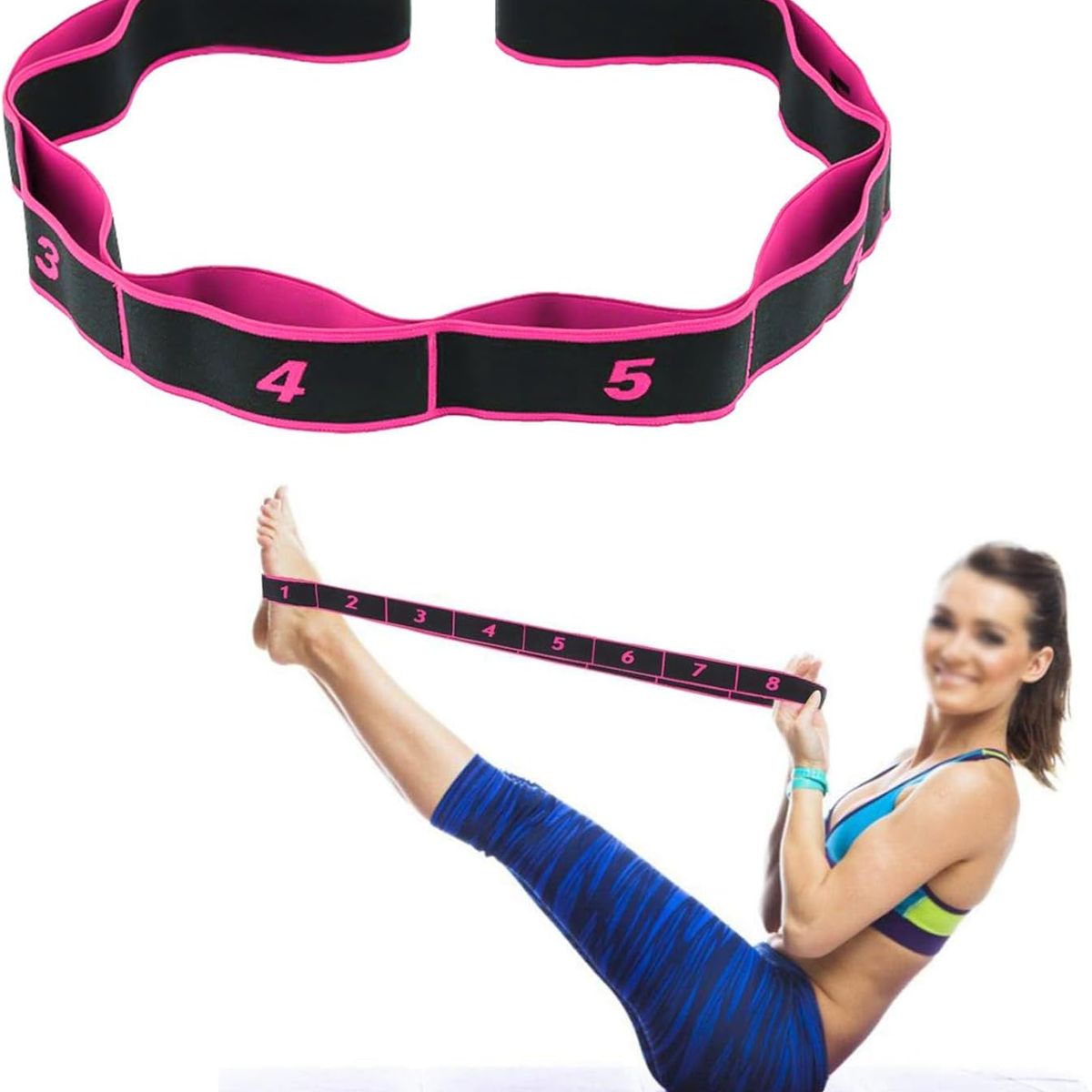 GENERICO - banda estiramiento ejercicio rehabilitacion yoga pilates 7 niveles elastica