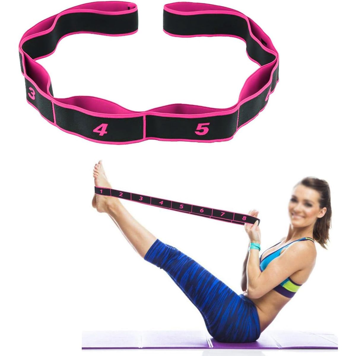 GENERICO - banda estiramiento ejercicio rehabilitacion yoga pilates 7 niveles elastica