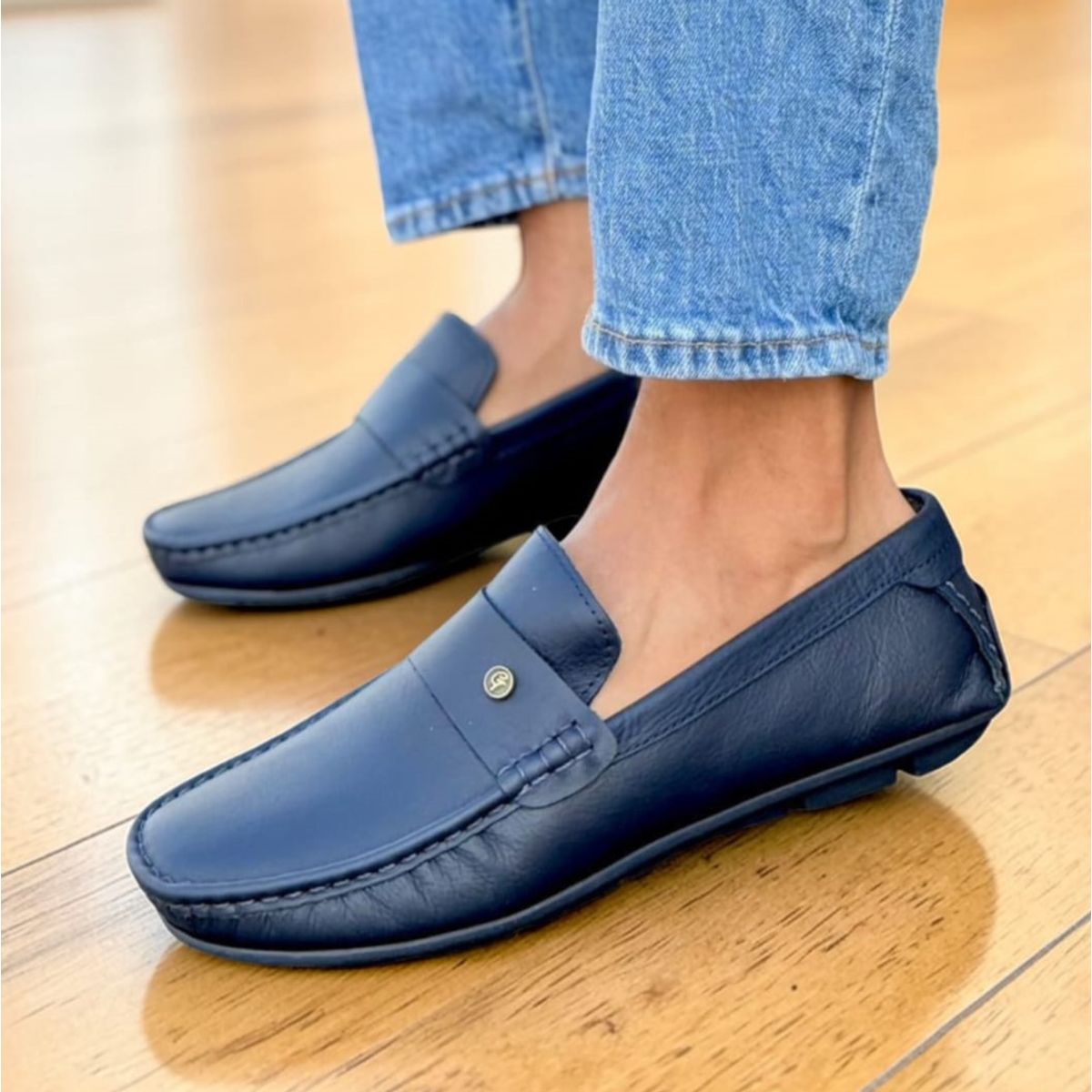 EVEGONZ - Mocasin para Hombre Calzado Clasico Apache Azul