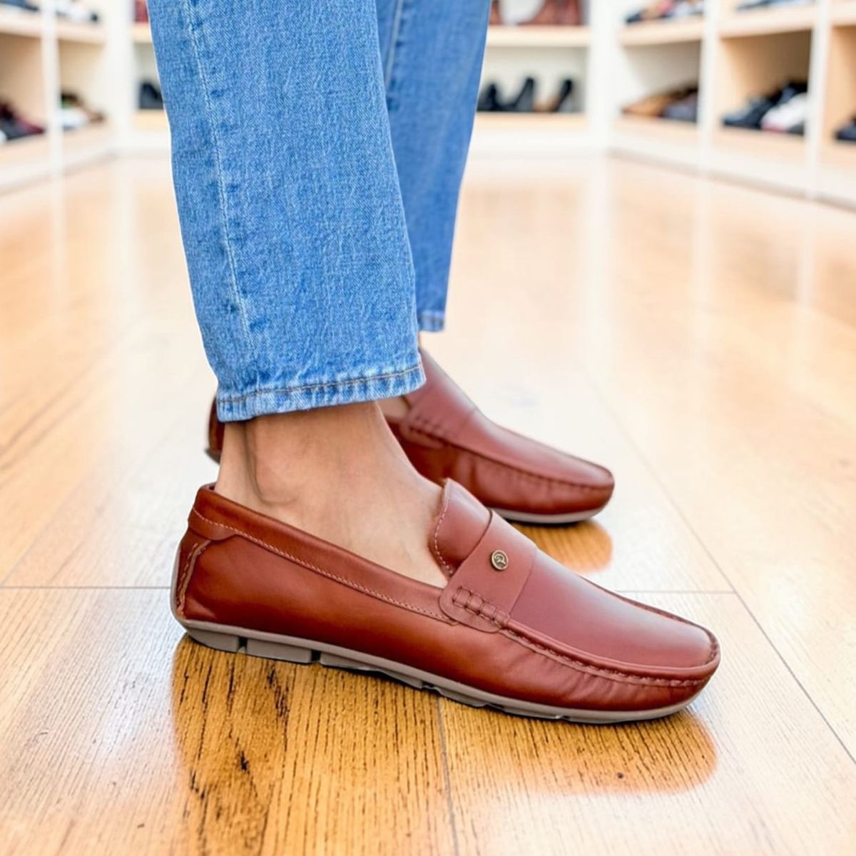 EVEGONZ - Mocasines Casual para Hombre Mocasin Marron