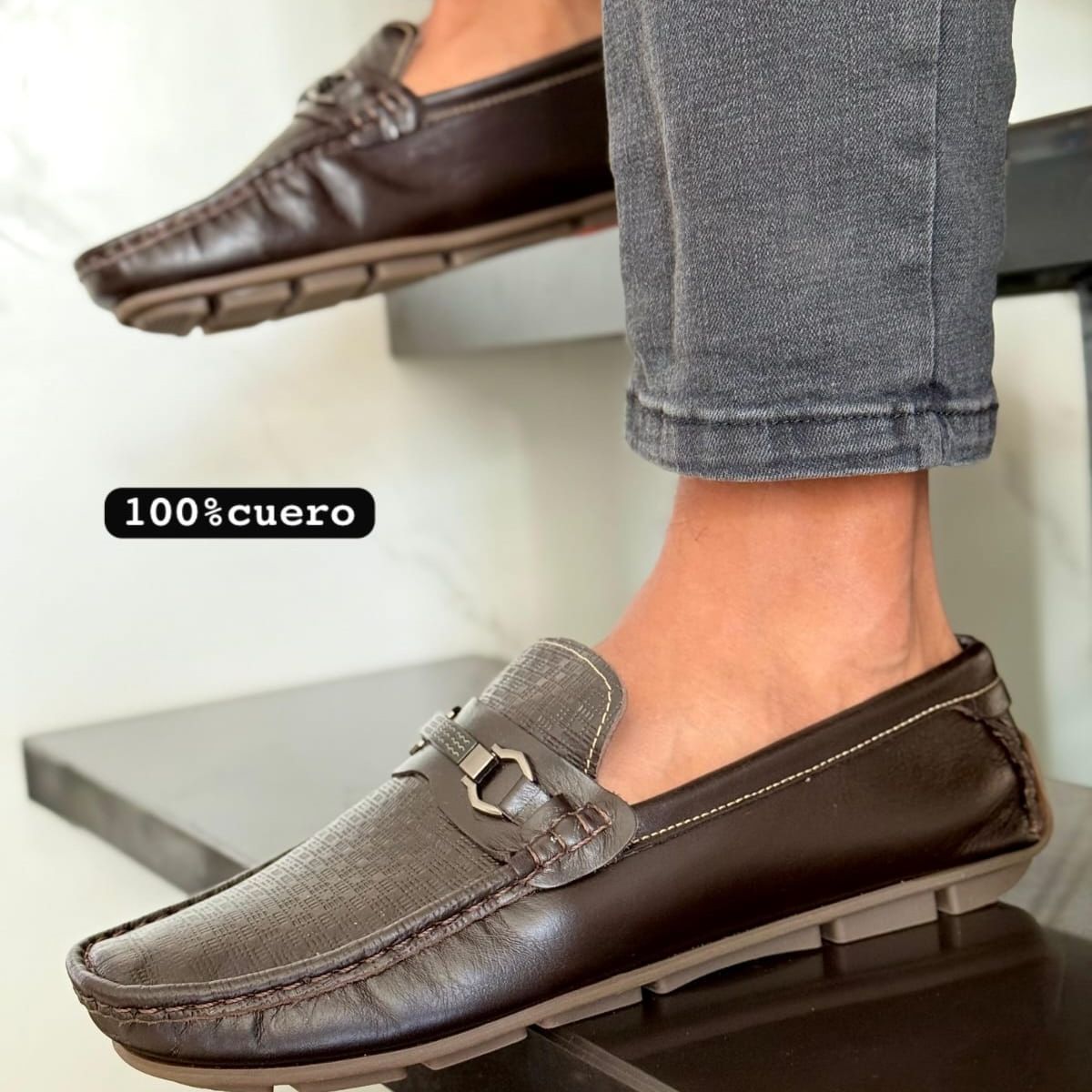 EVEGONZ - Mocasines para Hombre Color Marron