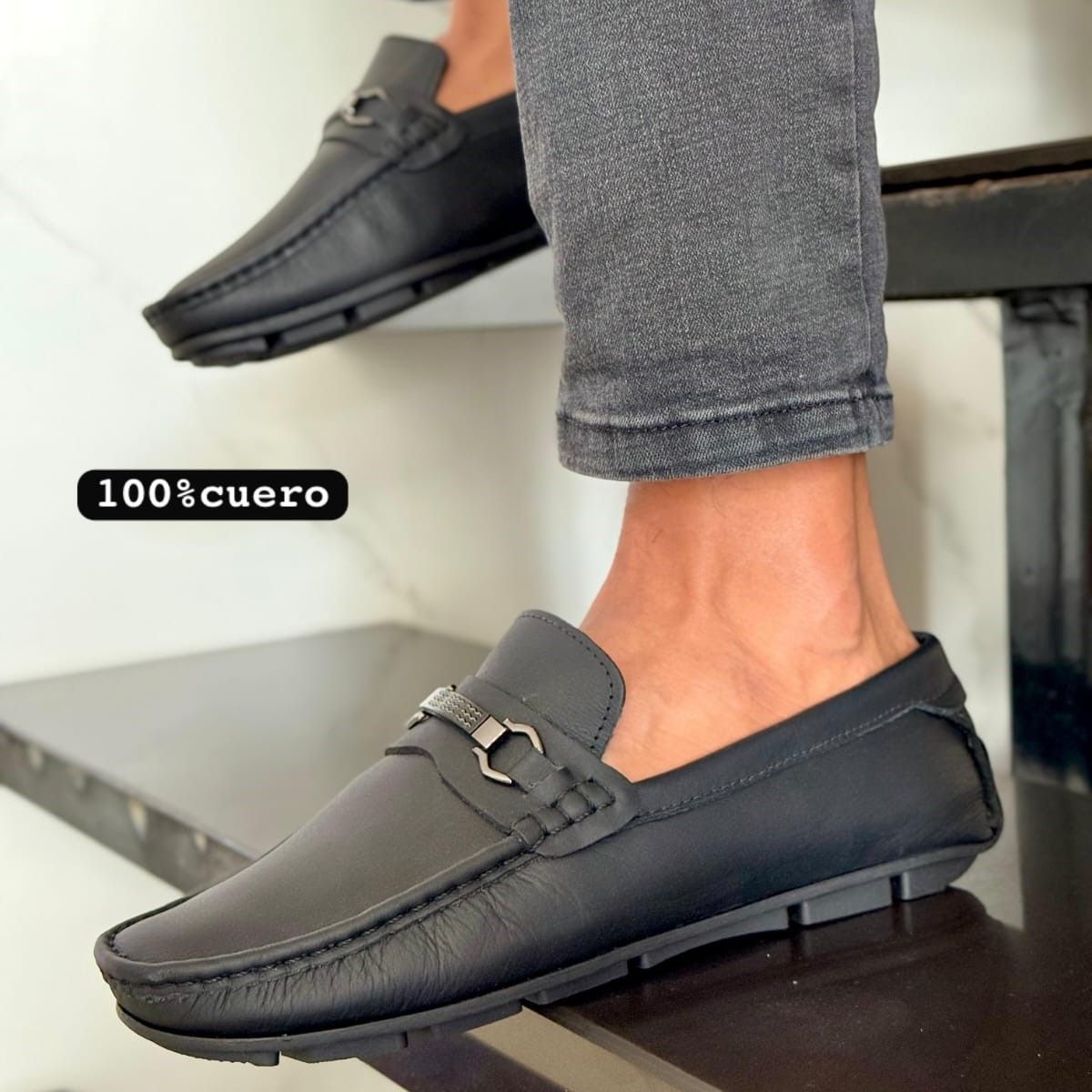 EVEGONZ - Mocasines para Hombre Color Negro