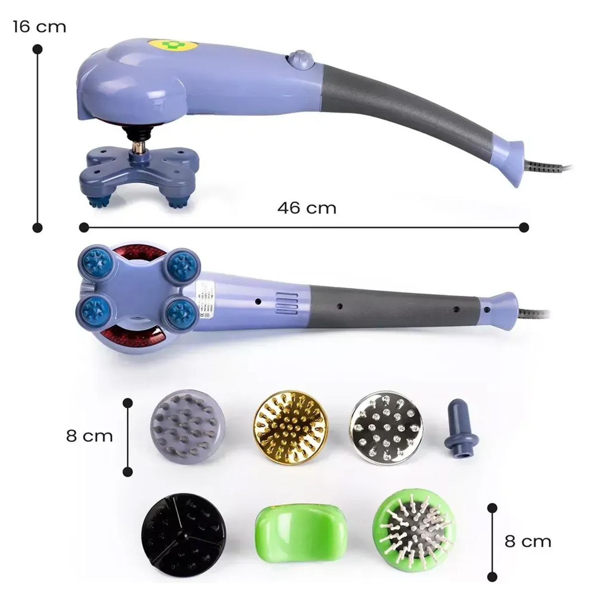 MAGIC MASSAGER - Masajeador Eléctrico Magic Masager 7 En 1 7 Cabezas Gris