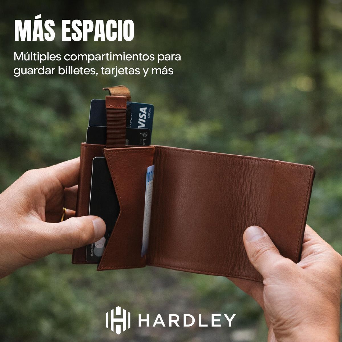 LINKON - Billetera Hombre Hardley Tarjetero De Cuero 100% Cierre Imantado