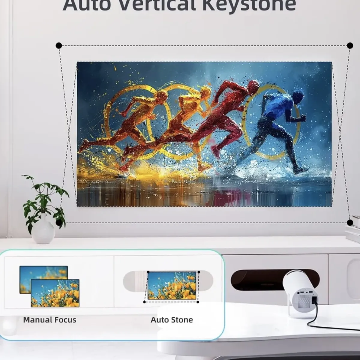 GENERICO - Mini Proyector Zhymtech Hy300 Android 4k Hdmi Wifi Led Portátil Blanco