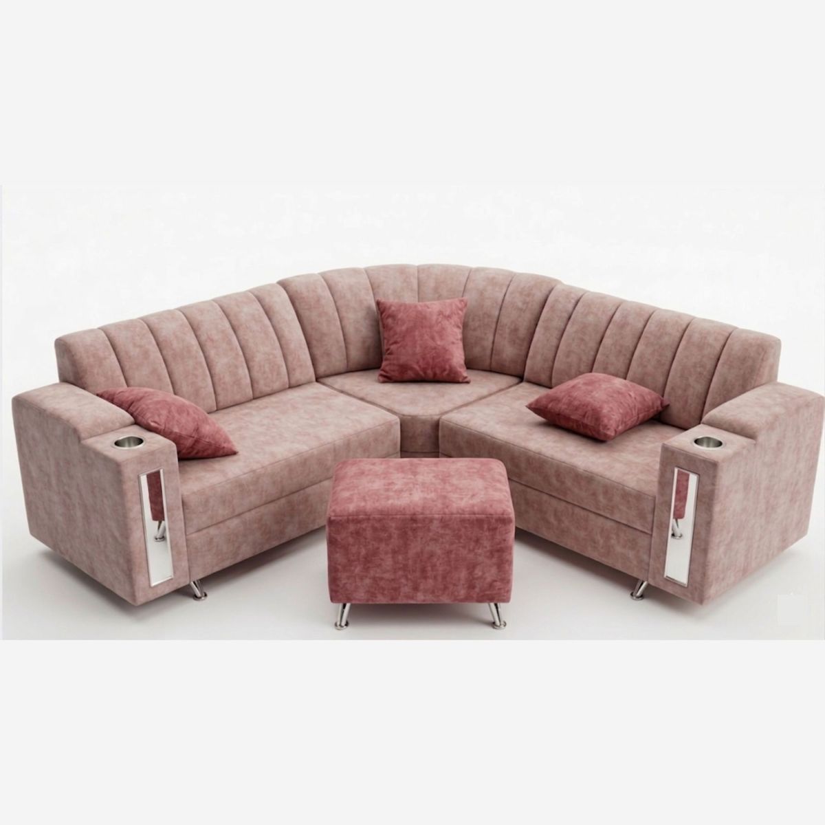 GENERICO - Sala Modular de Tela Elegance con Portavasos
