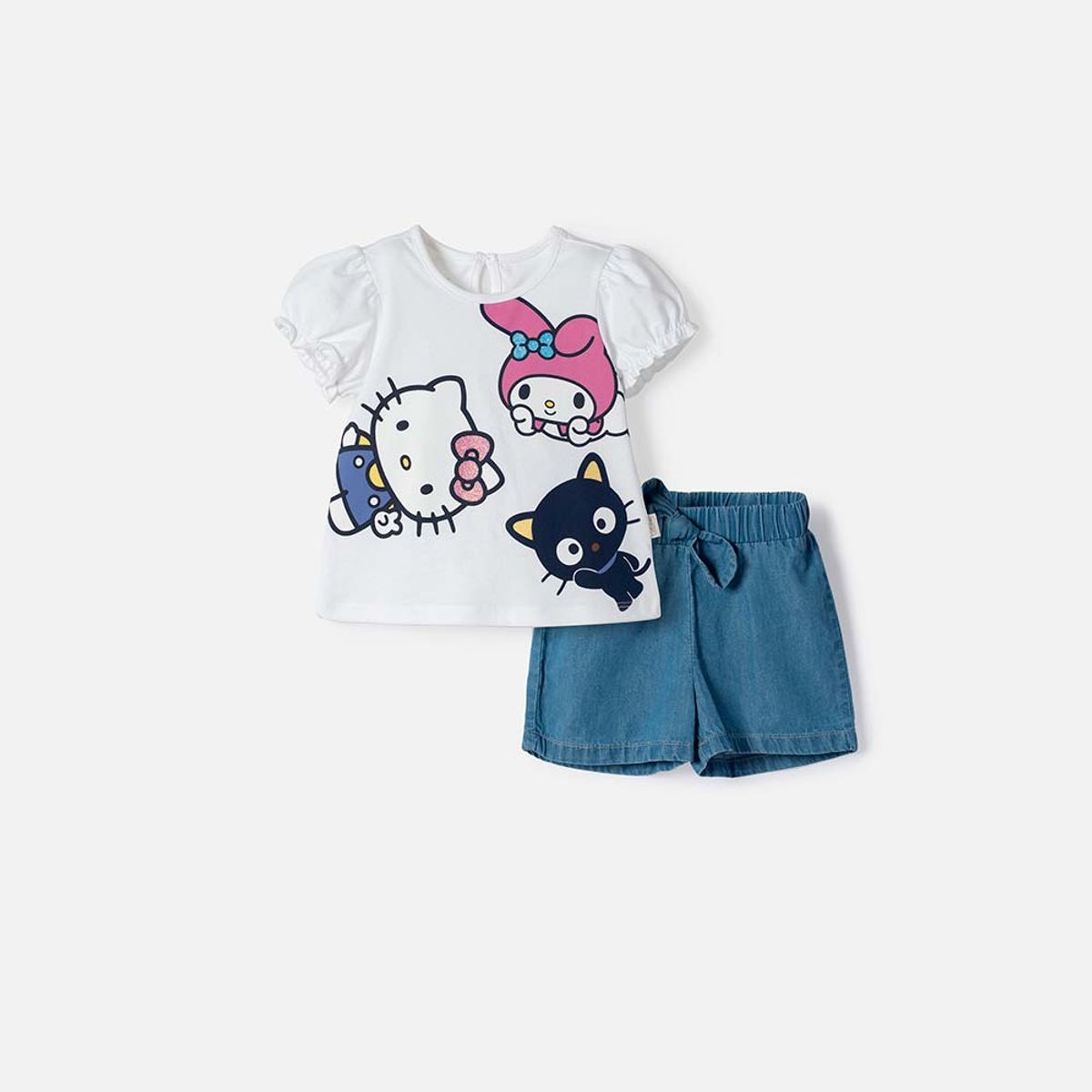 HELLO KITTY - Conjunto de Hello Kitty con short multicolor para bebé niña