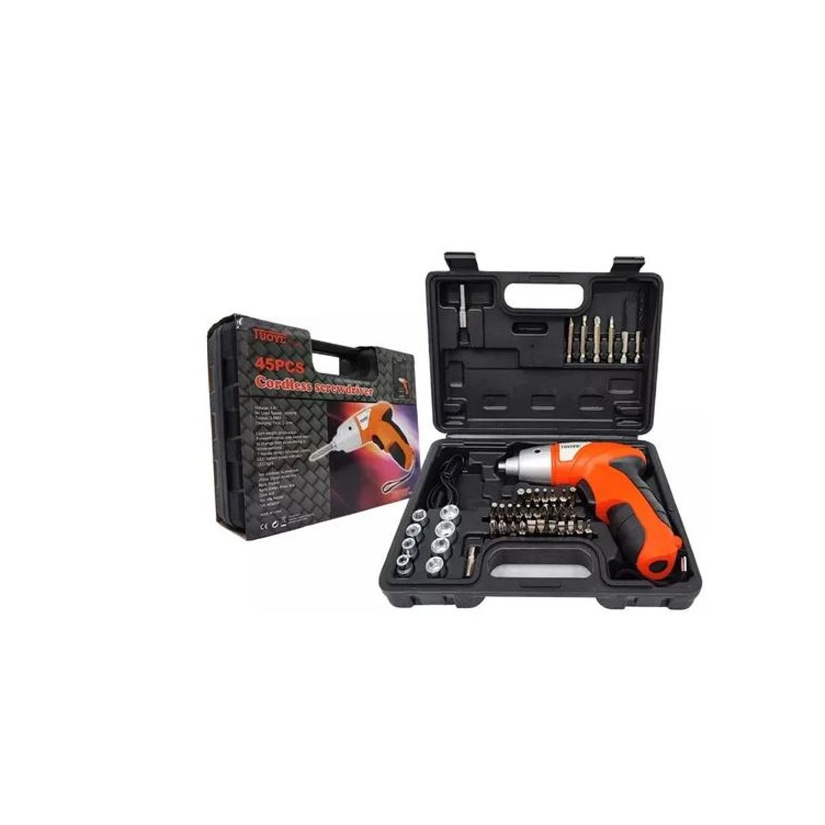 GENERICO - Destornillador Eléctrico Inalámbrico con Kit de Accesorios 46 piezas