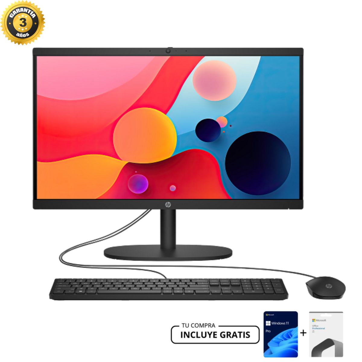 HP - AIO HP 22-DG0205LA, INTEL N100, SSD 512GB, DDR5 8GB, WIN 11 PRO, 21,5"