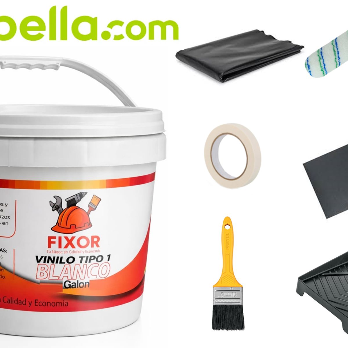 GENERICO - Pintura Blanca Tipo 1 - Galon + 6 accesorios