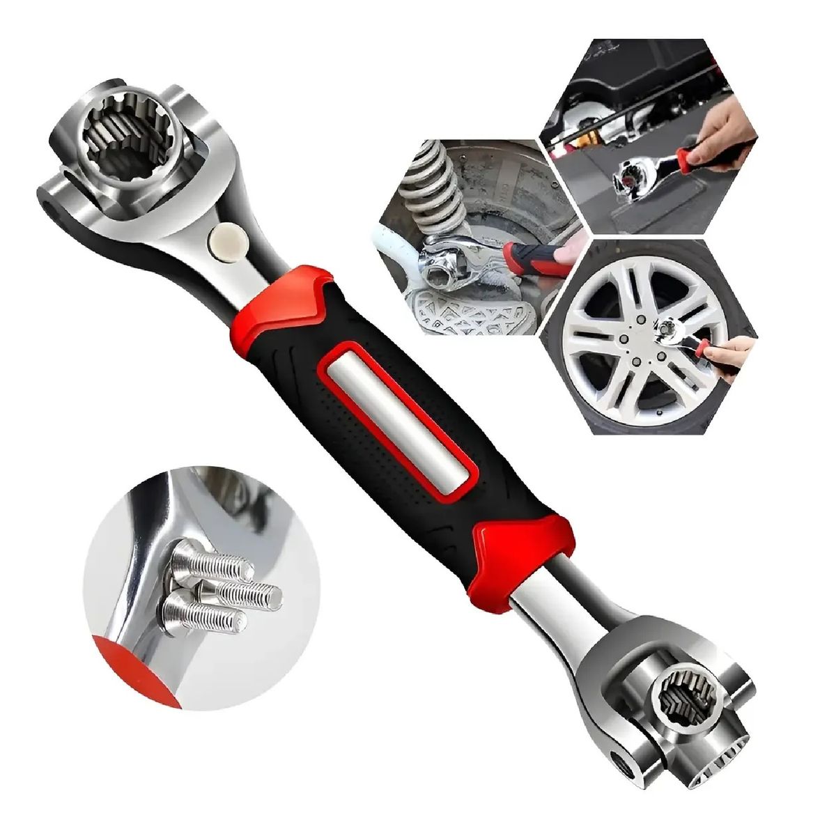 GENERICO - Llave Inglesa Multiusos 48 Accesorios Herramienta Universal