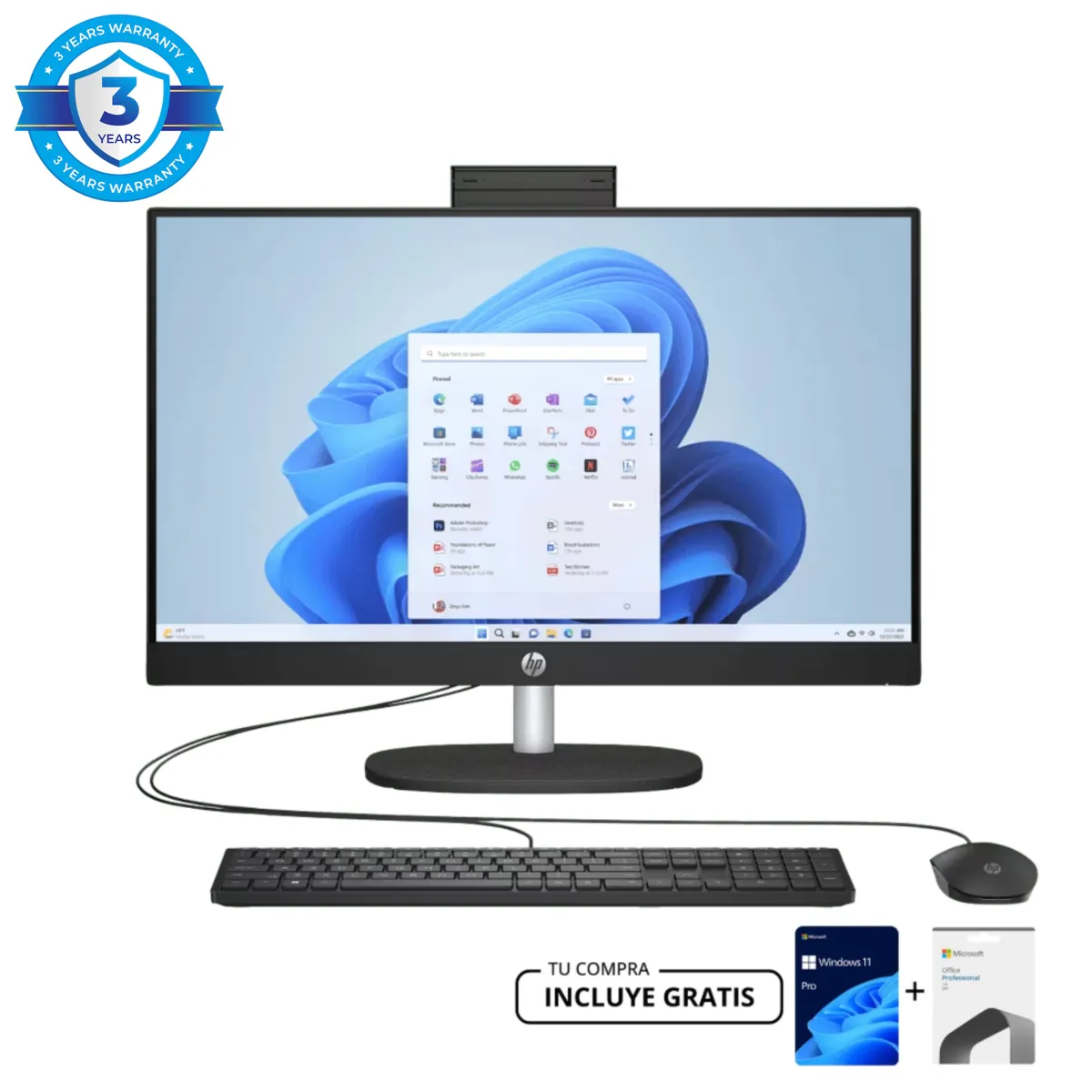 HP - AIO HP 24-CR0351LA - INTEL CORE I5 1334U - 16GB DDR4 - 512GB SSD- WIN 11 PRO - 23.8"