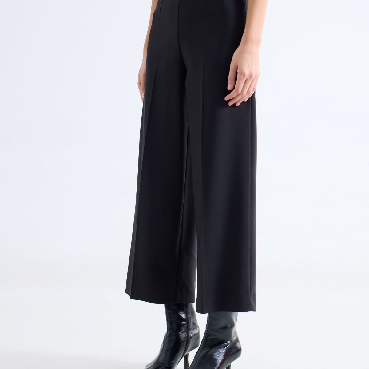 SEVEN SEVEN - Pantalón Culotte Con Pinzas  Para Mujer Negro Seven Seven