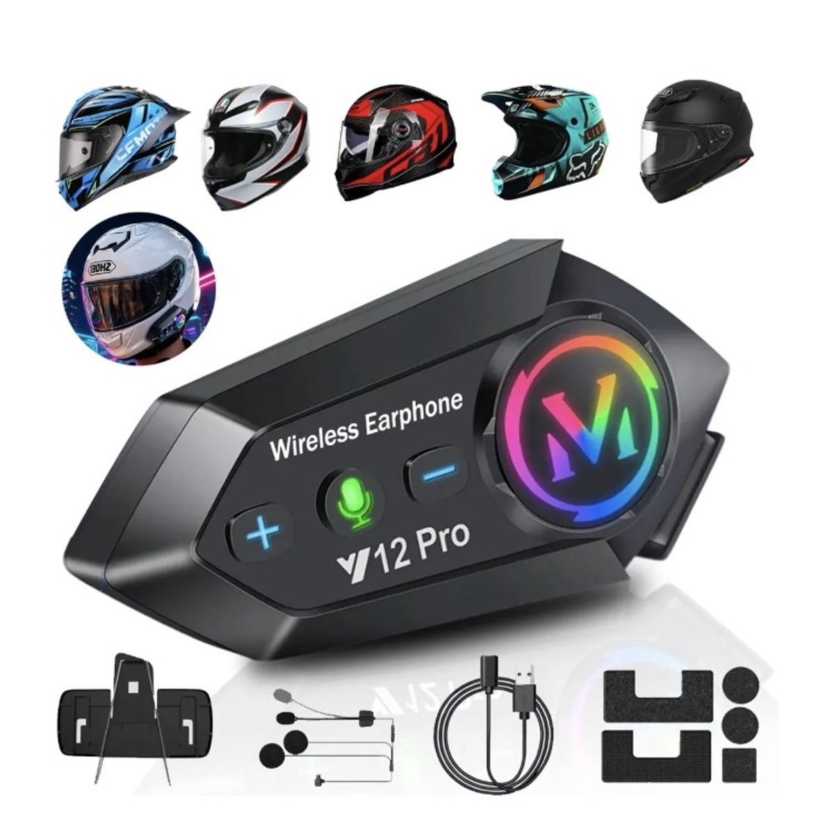 GENERICO - Y12pro Un Intercomunicador Bluetooth Para Cascos De Moto