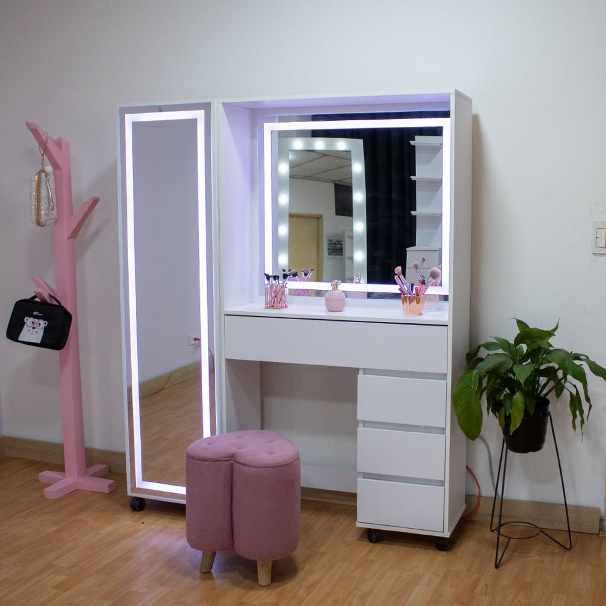 TKMODULARES - Tocador con espejo multifuncional luz led