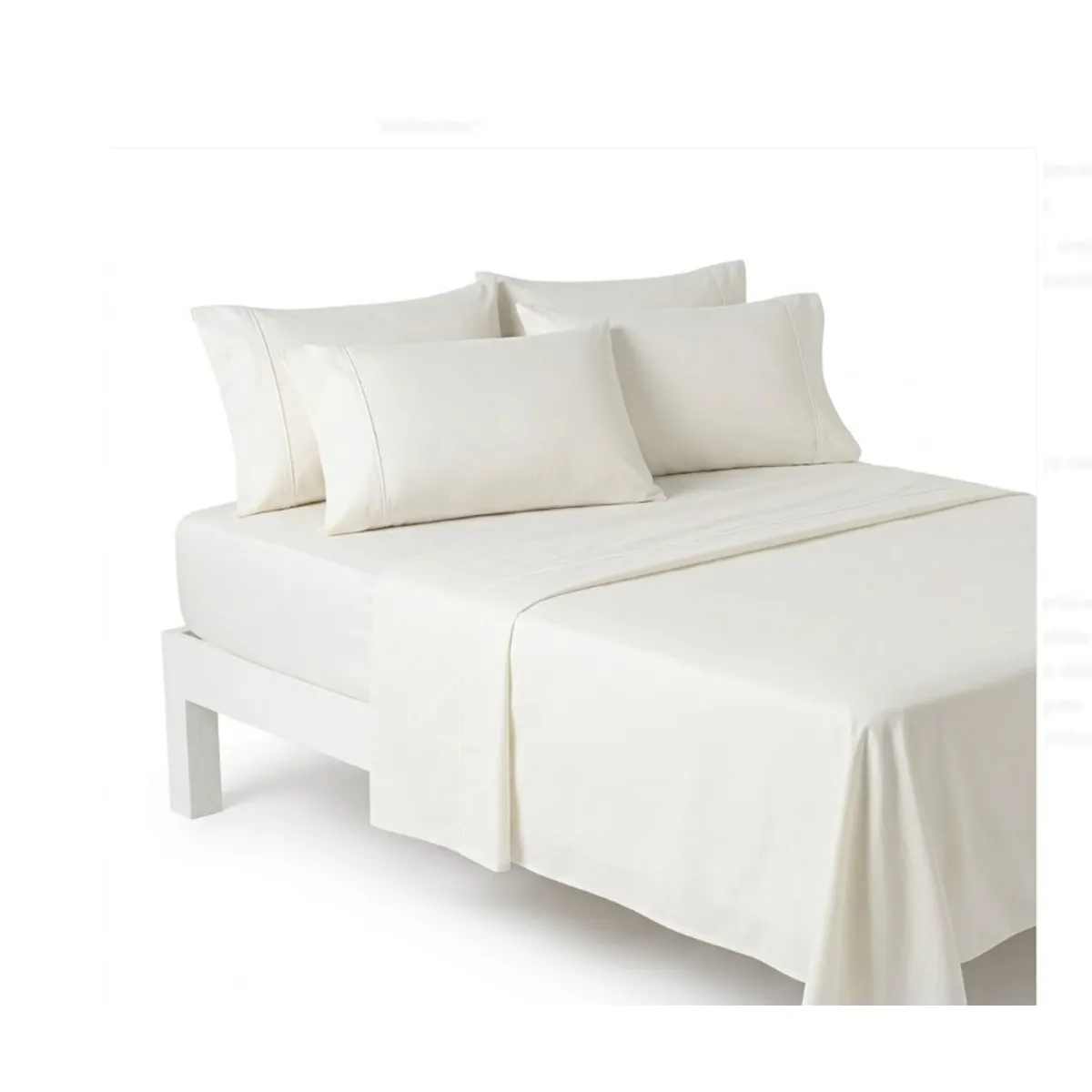 OEM - Sabanas En Algodón Premium Cama Sencilla 100 x 190 cm Blancas