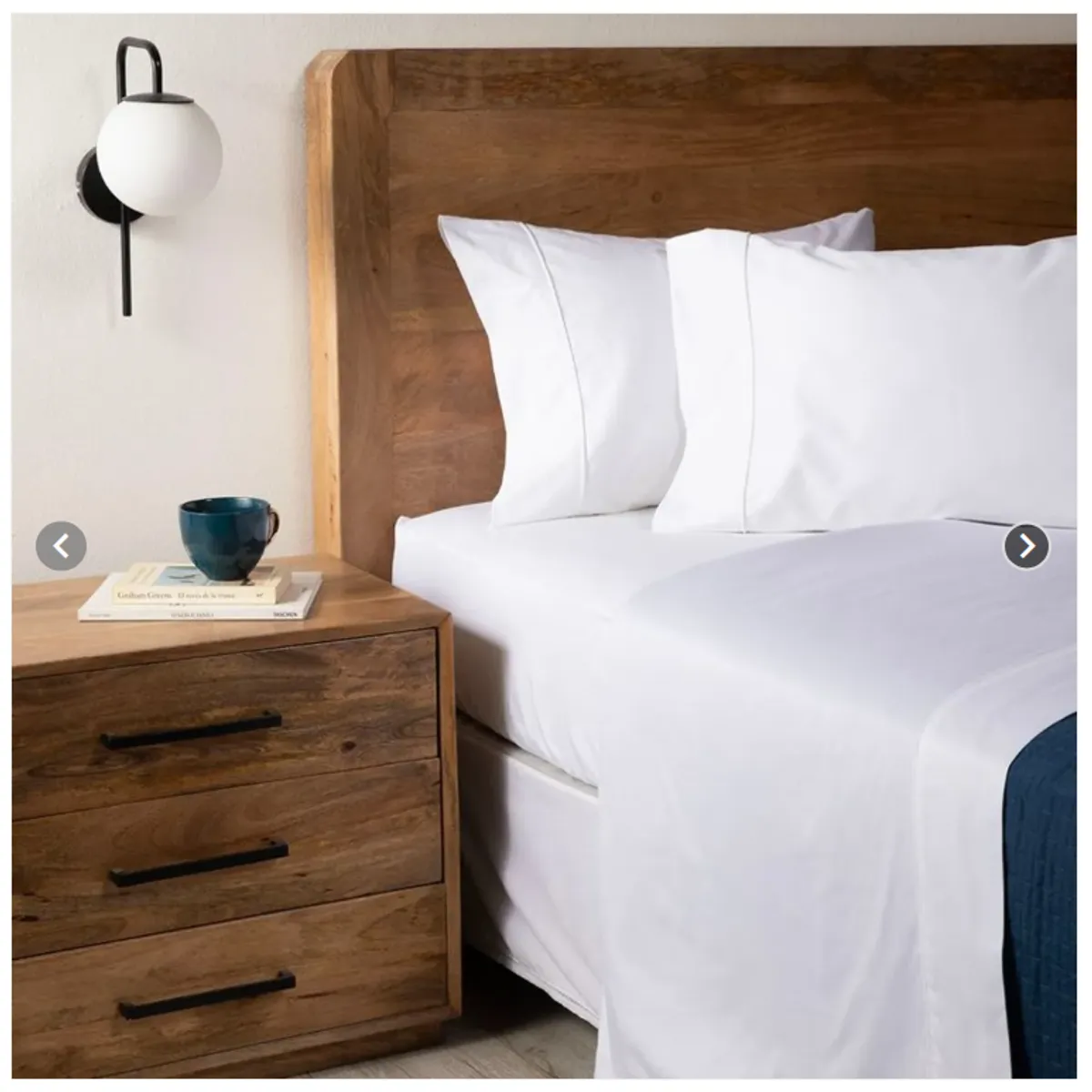 OEM - Sabanas En Algodón Premium Cama Sencilla 100 x 190 cm Blancas