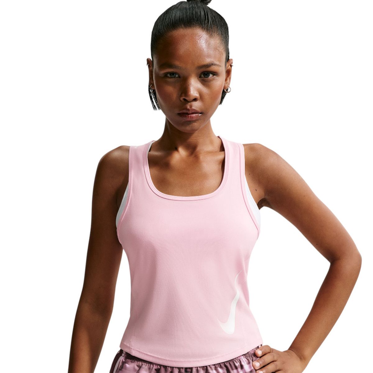 NIKE - Camiseta Sin Mangas Nike Tempo Swoosh Run Df Tank Mujer-Rosa