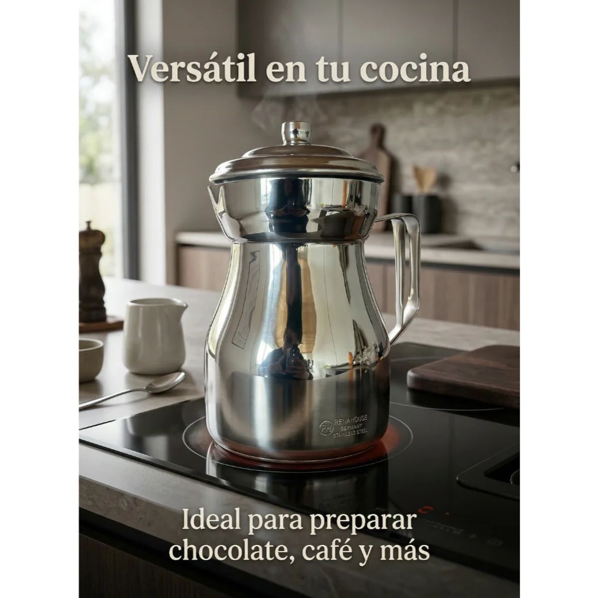 TELEVENTAS COM - Olleta en Acero Chocolatera Cafetera 2 LTS Premium