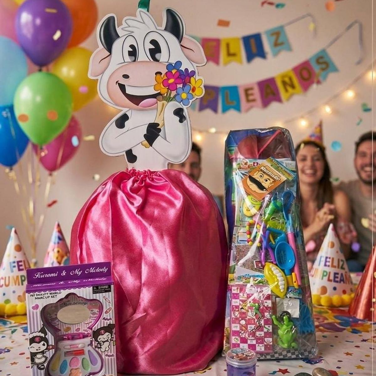 INFANTILES CAJUROMIX - Kit Piñata + Relleno Sorpresa Vaca