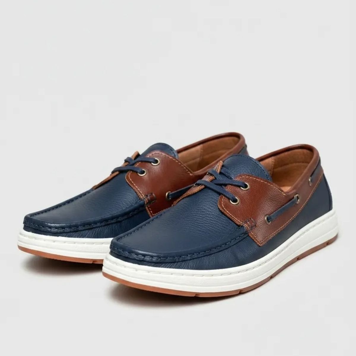 EVEGONZ - Mocasin de Hombre en Cuero Azul