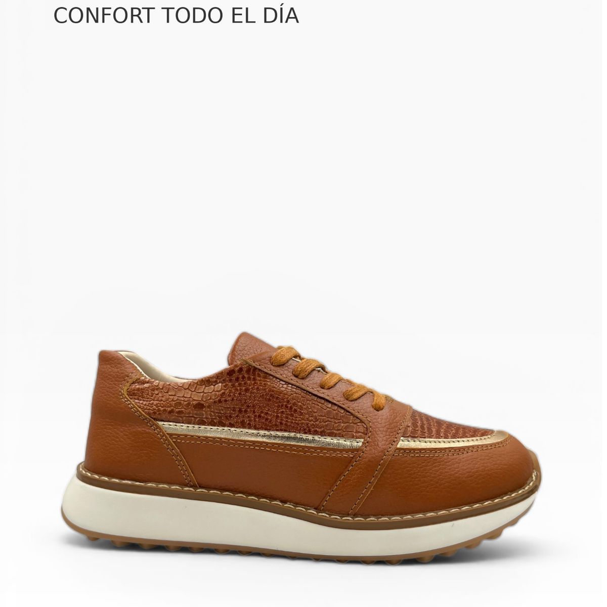 CALZADO BONT - Tenis Mujer Cuero 100% Miel Elegantes, Cómodos y Resistentes  Bont Vittoria