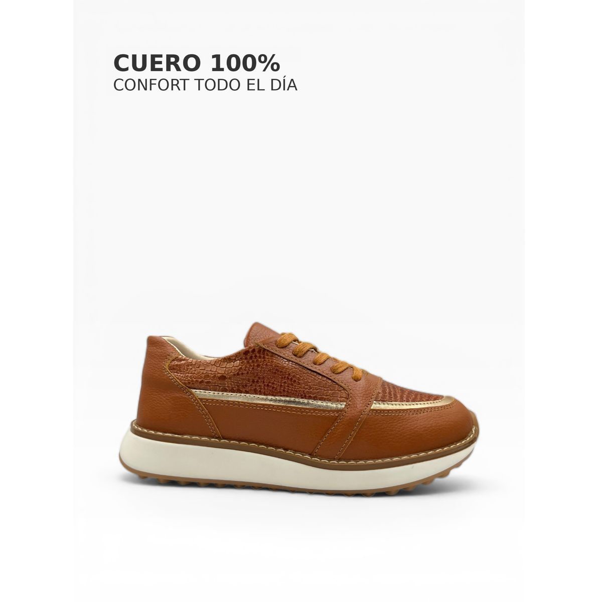 CALZADO BONT - Tenis Mujer Cuero 100% Miel Elegantes, Cómodos y Resistentes  Bont Vittoria