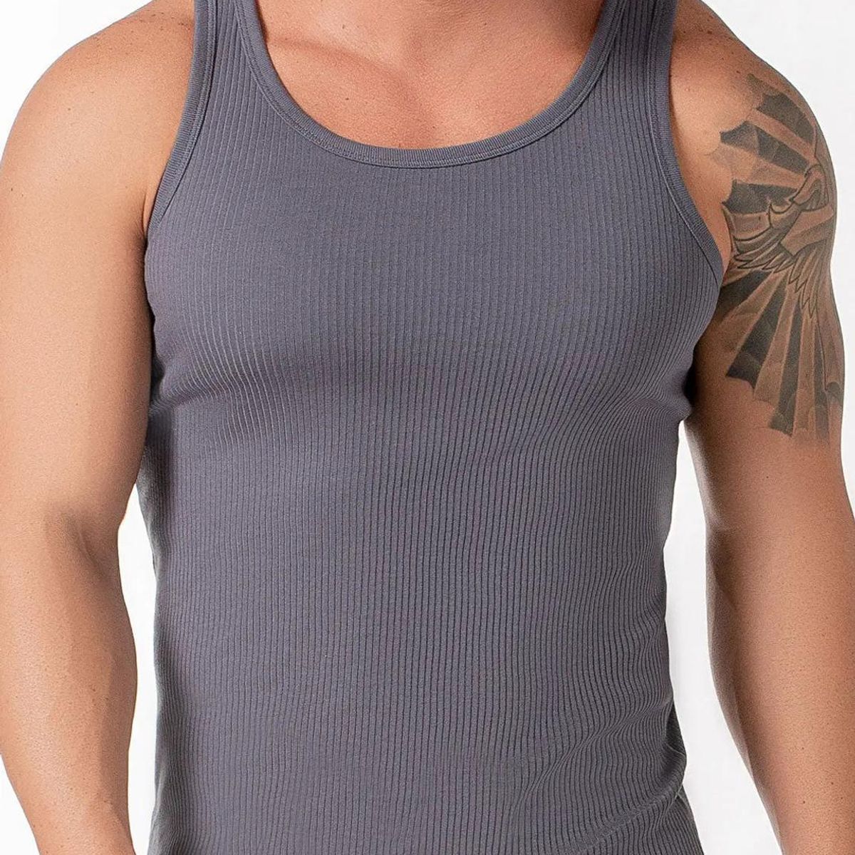 DIANE & GEORDI - Camiseta cuello redondo acanalada 2203 - Gris