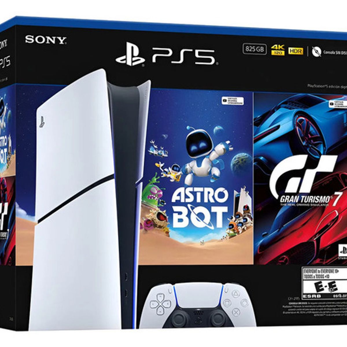 SONY - Consola Playstation 5 Edición Digital Blanca Con Juegos Astro Bot & Gt7