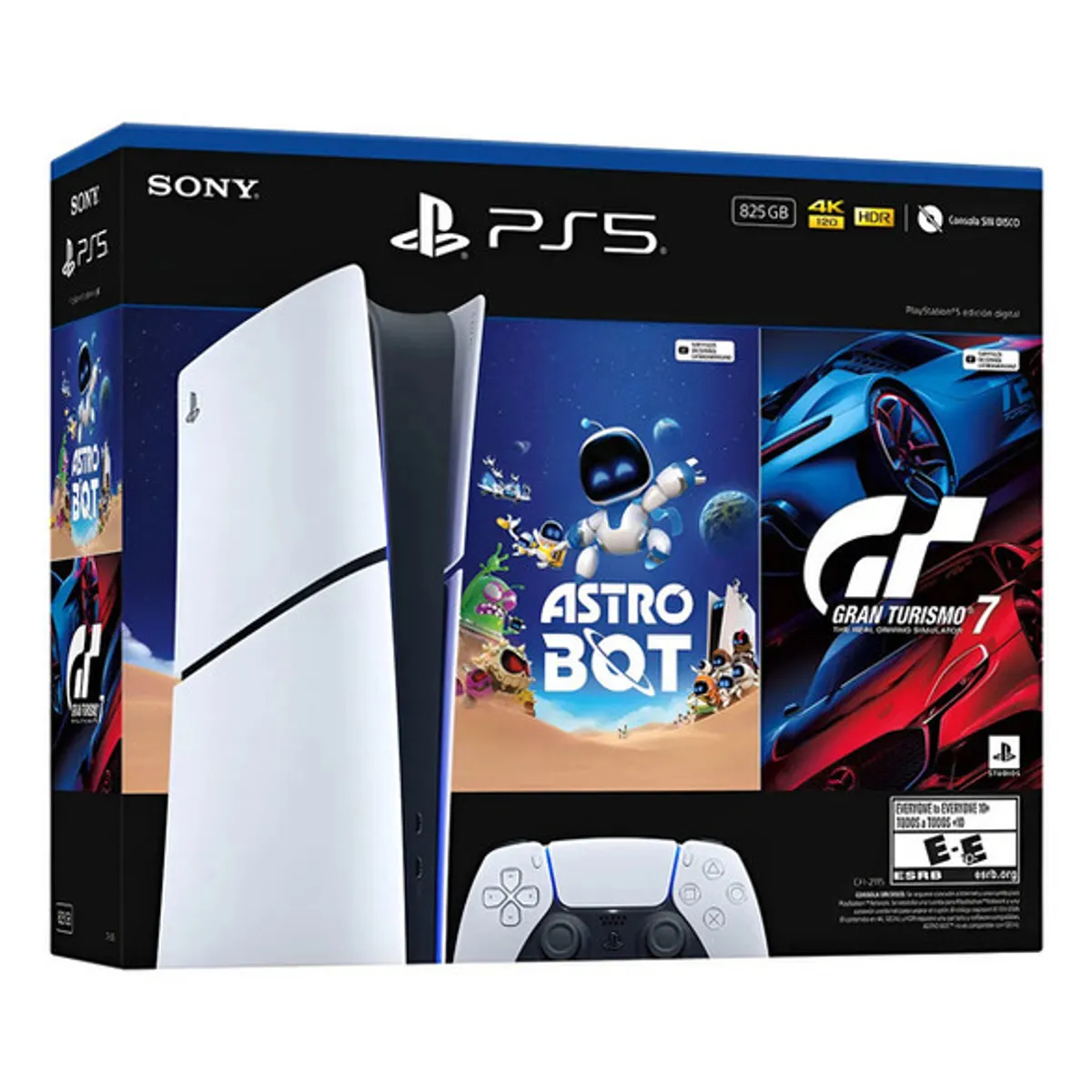 SONY - Consola Playstation 5 Edición Digital Blanca Con Juegos Astro Bot & Gt7