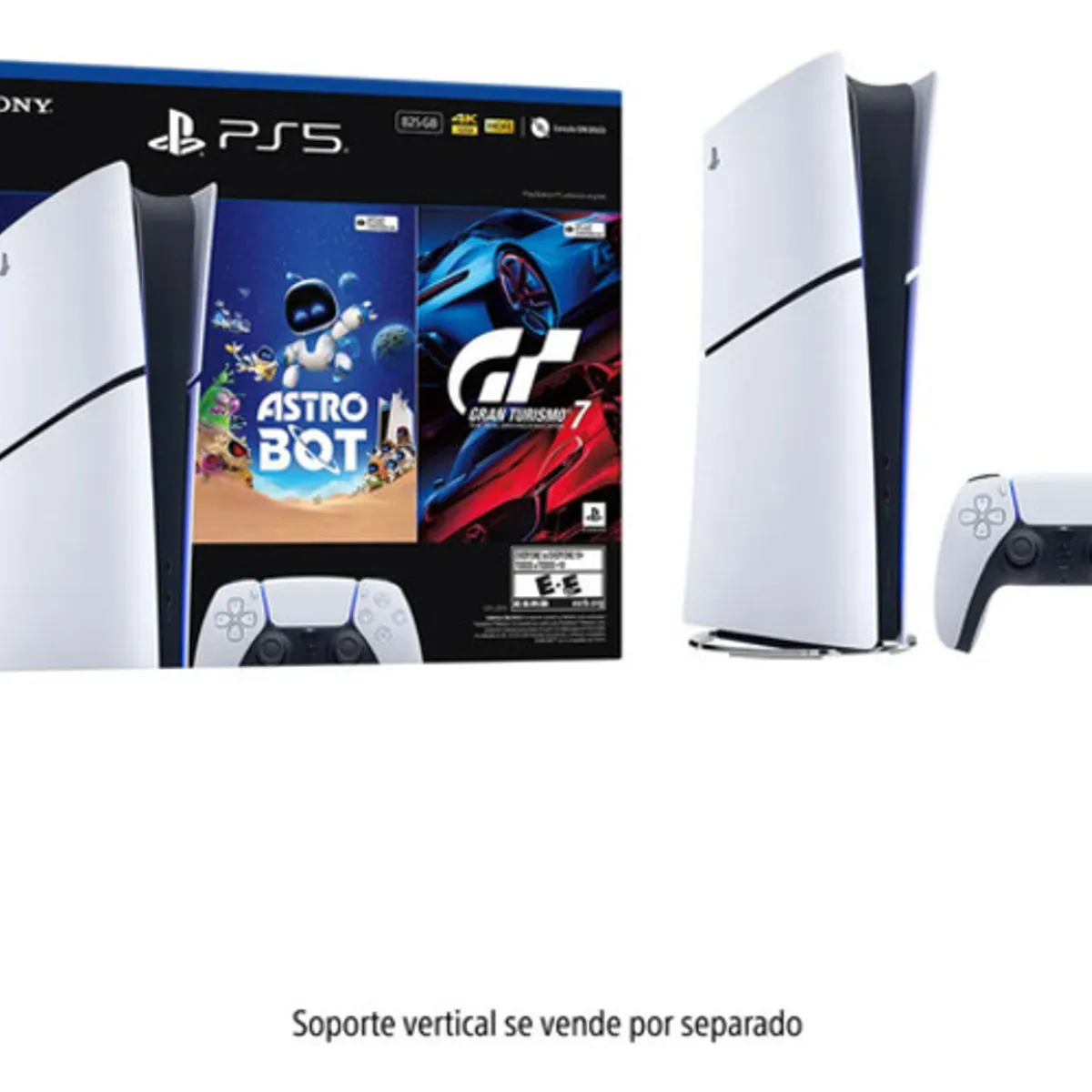 SONY - Consola Playstation 5 Edición Digital Blanca Con Juegos Astro Bot & Gt7