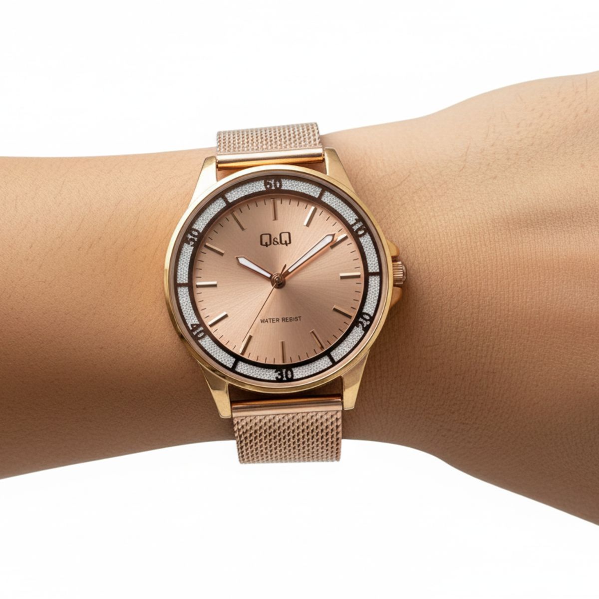 Q&Q - Reloj Q&Q Oro Rosa Para Dama - Elegante y Resistente al Agua