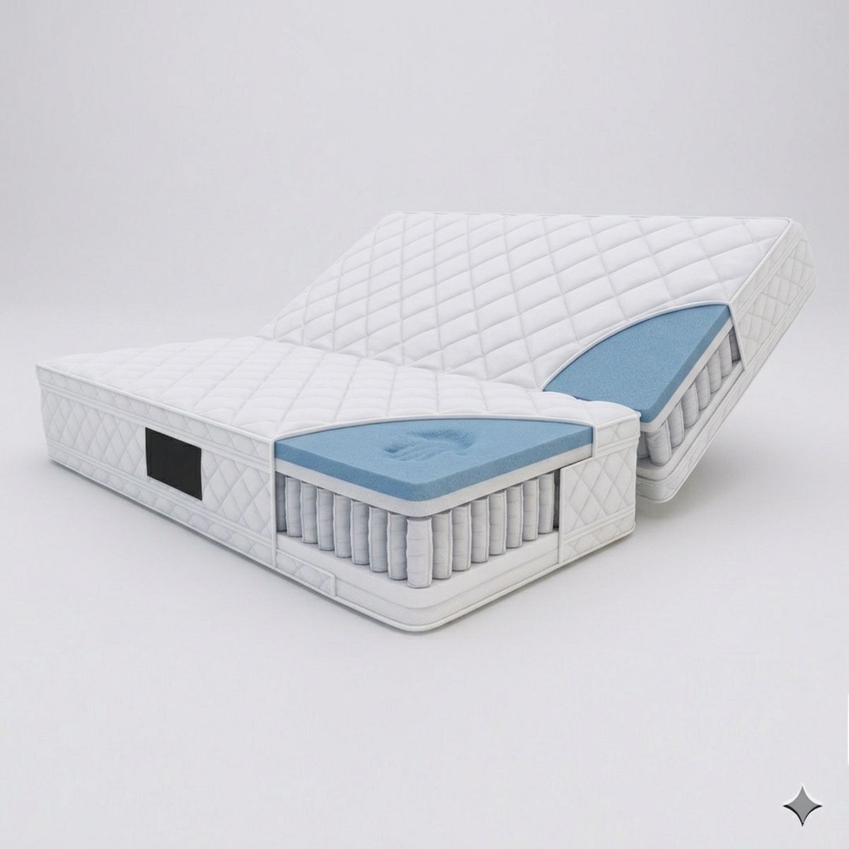PLUMA HOME - LINEA GOLD Resorte Pocket y Espuma Memory Foam - New Body King  - Gratis 2 Almohadas y Protector
