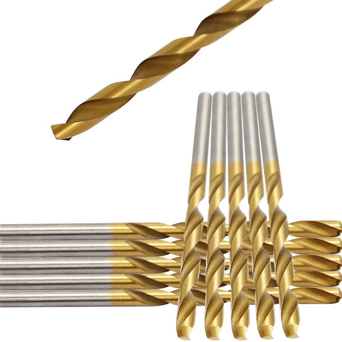 GENERICO - Broca de Acero Rápido Milimétrica Dorada Punta 118° - 1mm x 34mm