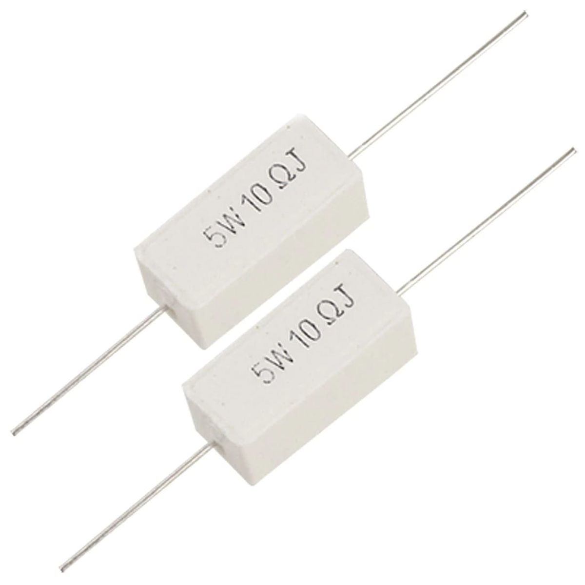 GENERICO - Resistencia de Potencia Cerámica 5W ±5% - 10 Ohm Paquete x 6 Unidades