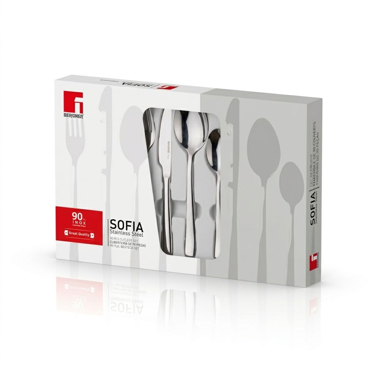 BERGNER - Juego de 60 Piezas Cuberteria Acero Inox Sofia - Bergner