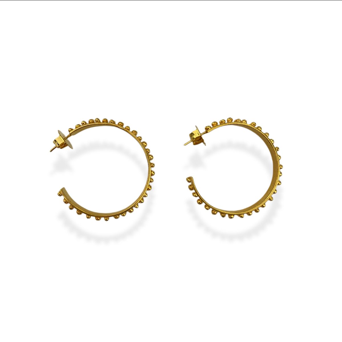 MERAKI - Candongas grandes mujer bañadas en oro 24kt - Aretes grandes - Candongas mujer