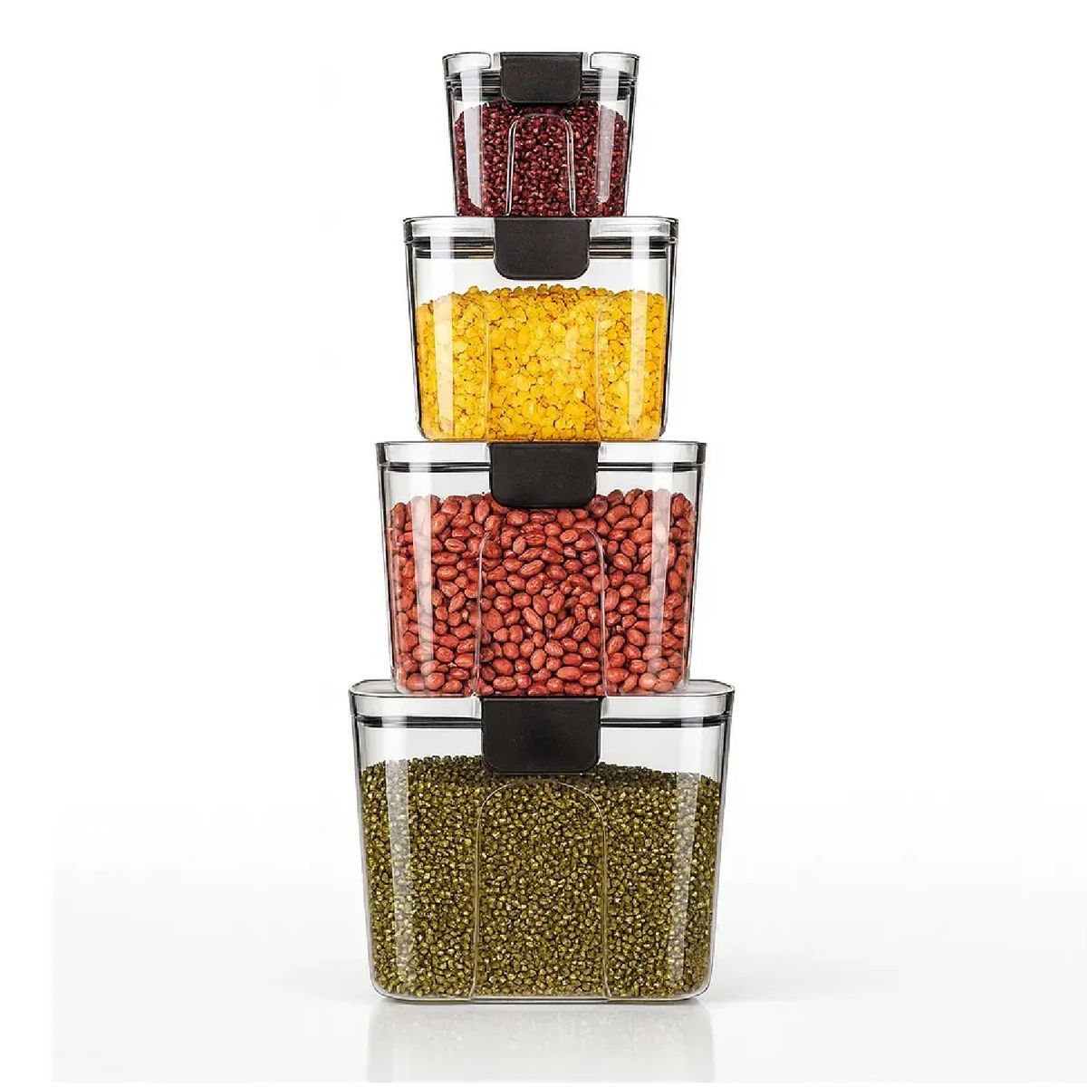 ESSENTIAL - Set X4 Recipientes Herméticos Tuppers Organizador De Cocina