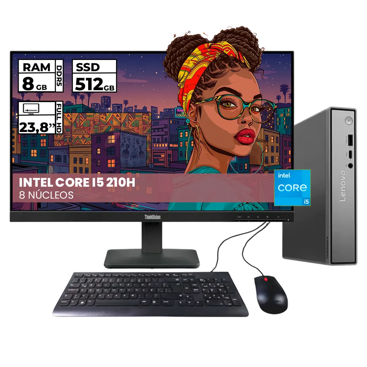 LENOVO - PC TINY LENOVO THINKCENTRE NEO 50Q GEN 5 INTEL CORE 5 210H 8 GB RAM 512 GB SSD M.2