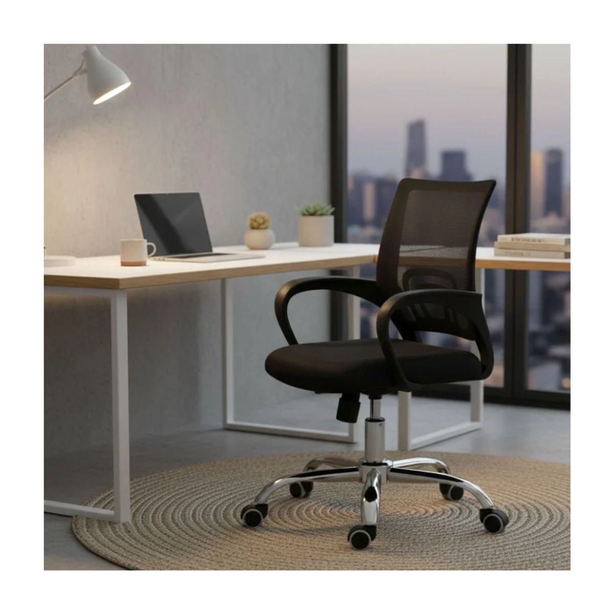 GENERICO - Silla De Oficina Ergonomica Giratoria Con Soporte Lumbar y Ruedas