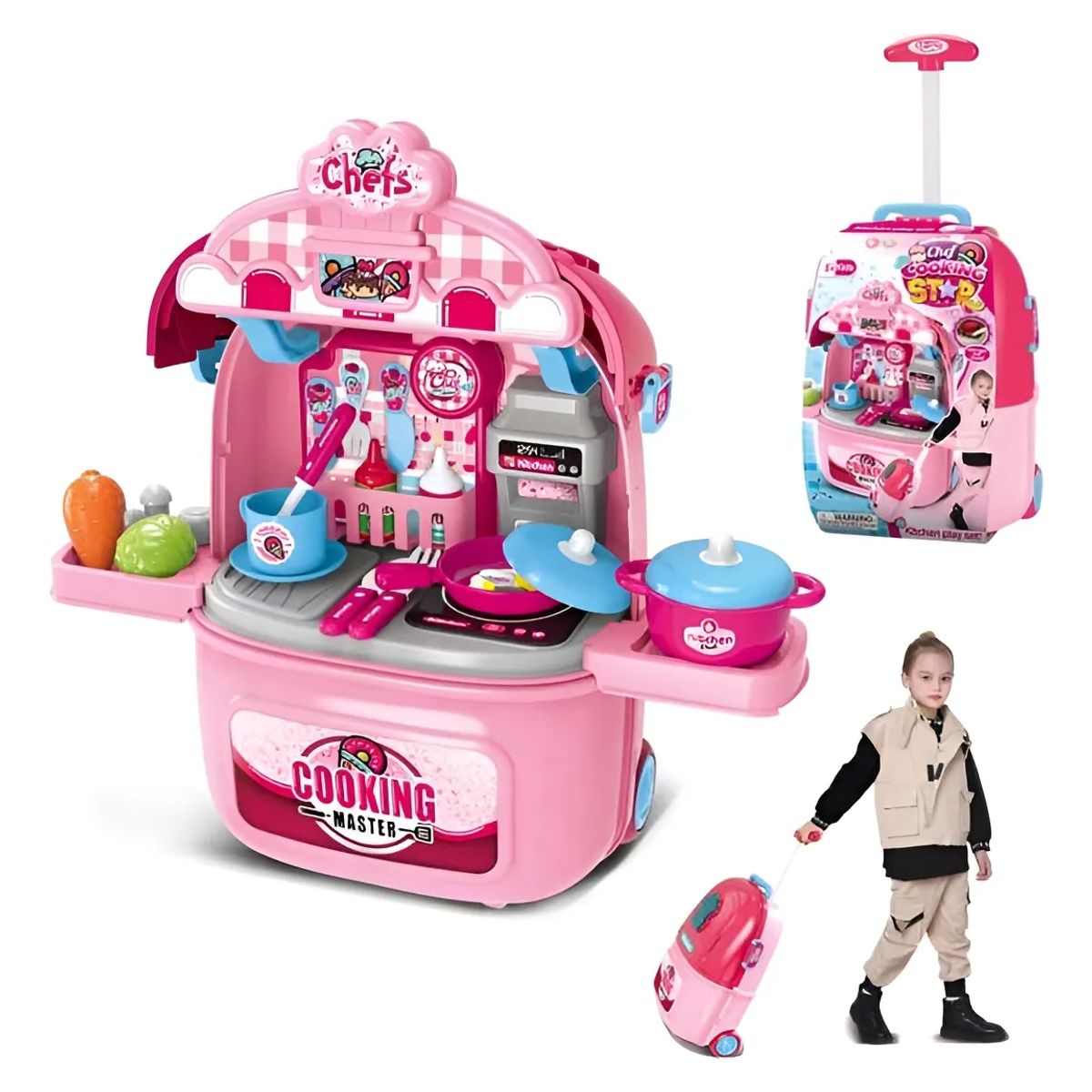 GENERICO - Juguete Cocina Plegable Maleta Chef Portatil Jugute Cocinera