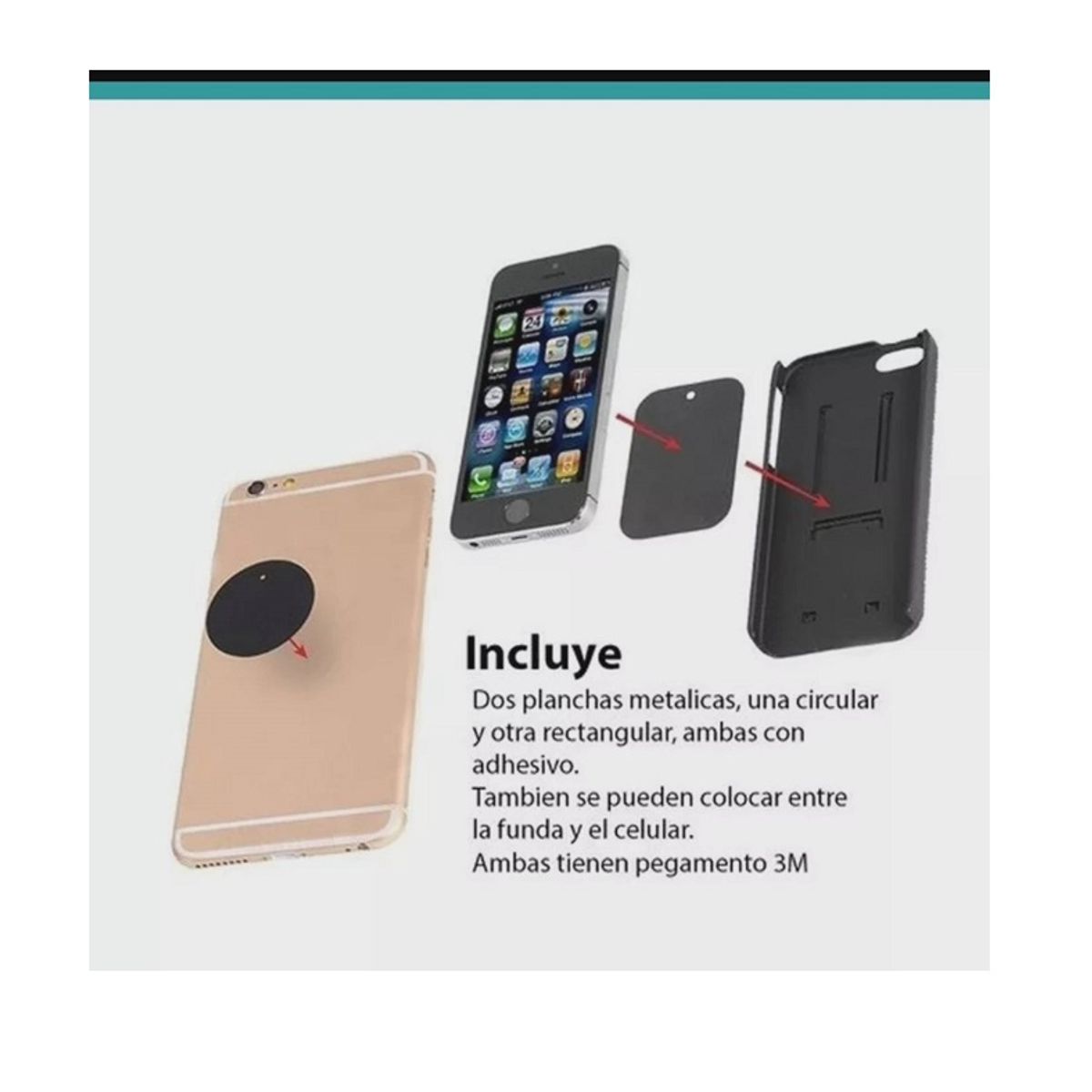 GENERICO - Soporte De Celular Magnetico Para Vehiculo Tipo Ventosa