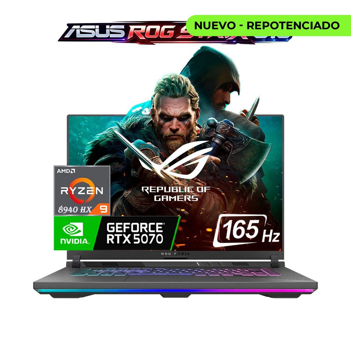ASUS - Computador Portátil Gamer Asus Rog Strix G16 Amd Ryzen 9 8940 Hx 48/ 1TB SSd Rtx 5070 16"  FHD