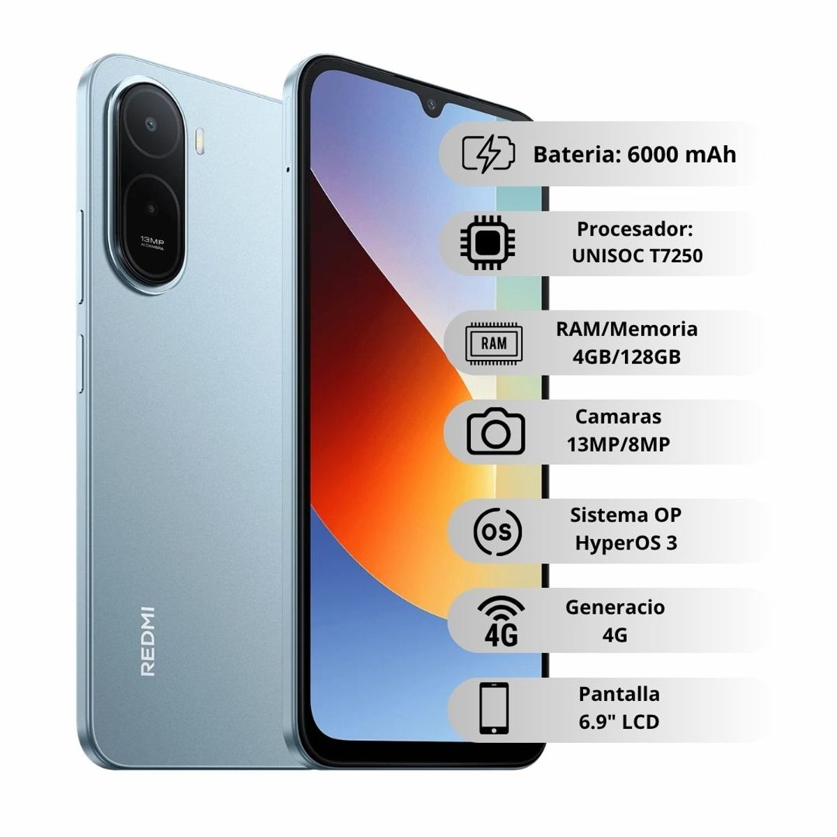 XIAOMI - Celular Xiaomi Redmi A7 Pro 4G 128GB4GB RAM - Azul
