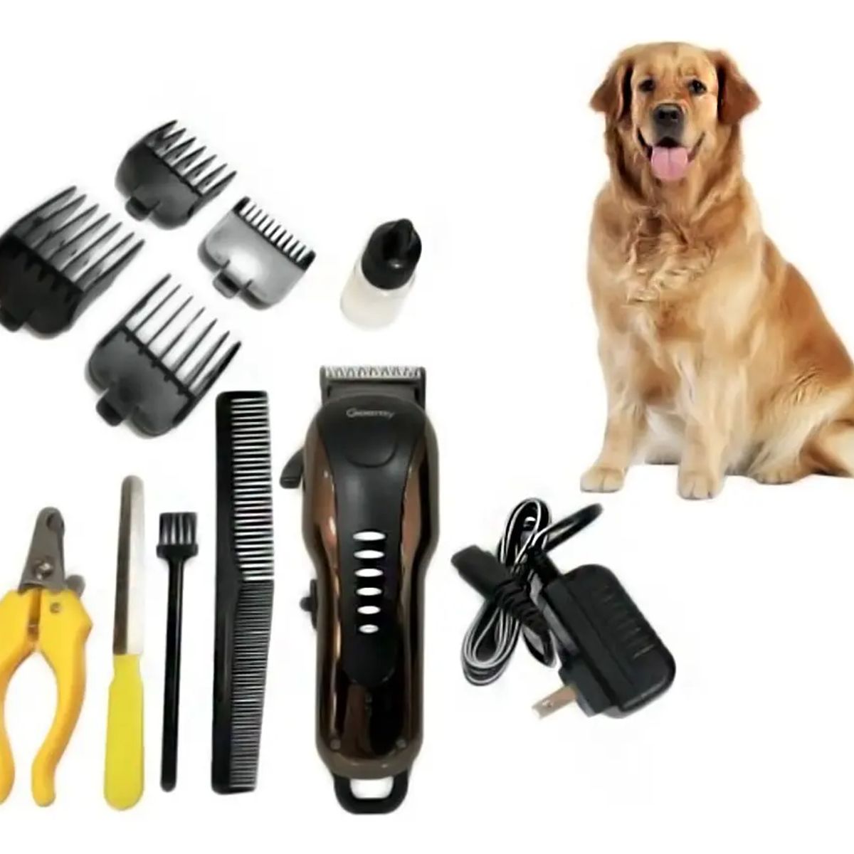 GEMEI GEEMY - Máquina Peluquera para Perros Recargable Geemy GM-6063 Kit de Corte con Accesorios