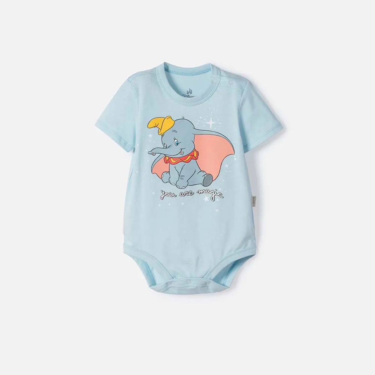 DISNEY - Body de Dumbo manga corta azul para bebé niña