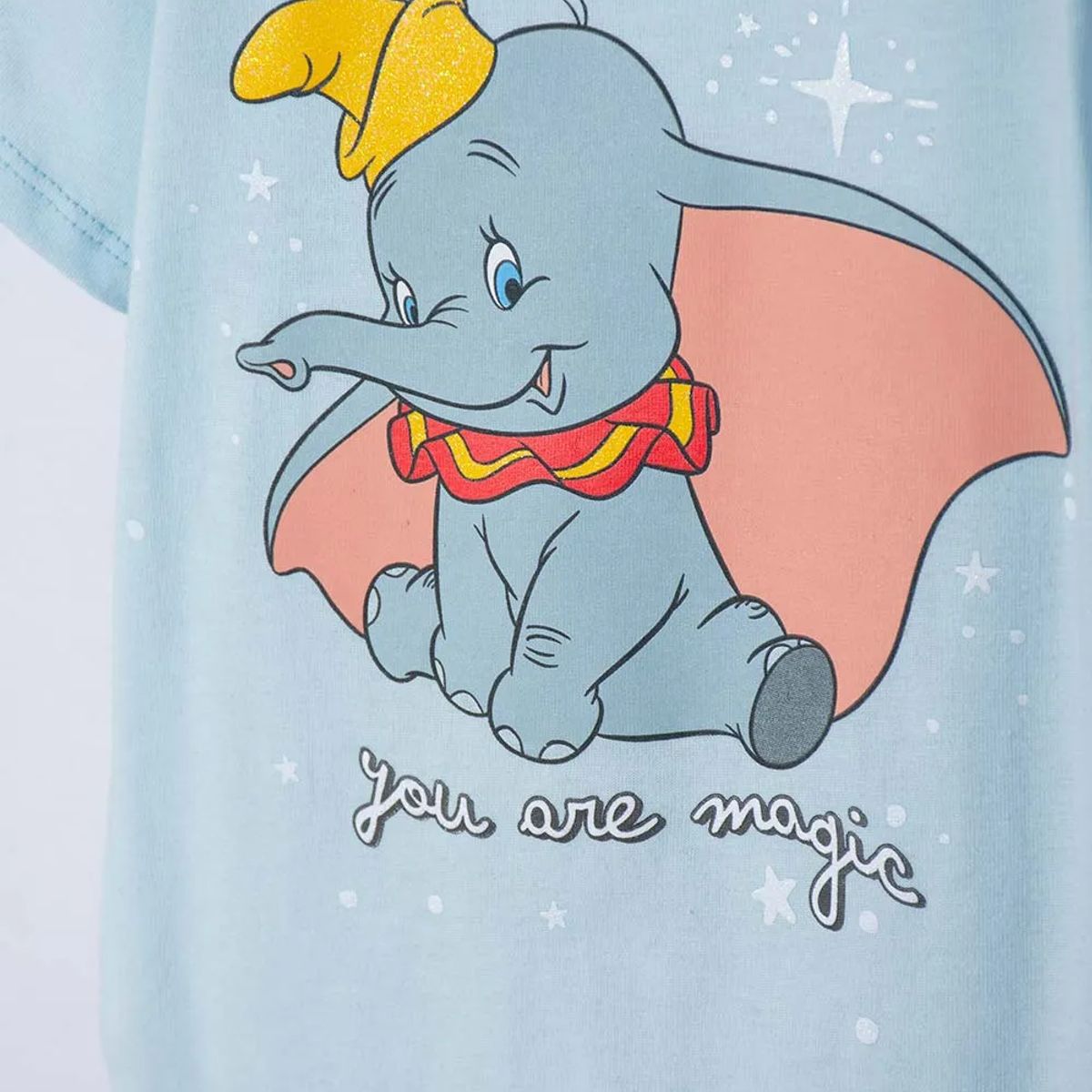 DISNEY - Body de Dumbo manga corta azul para bebé niña