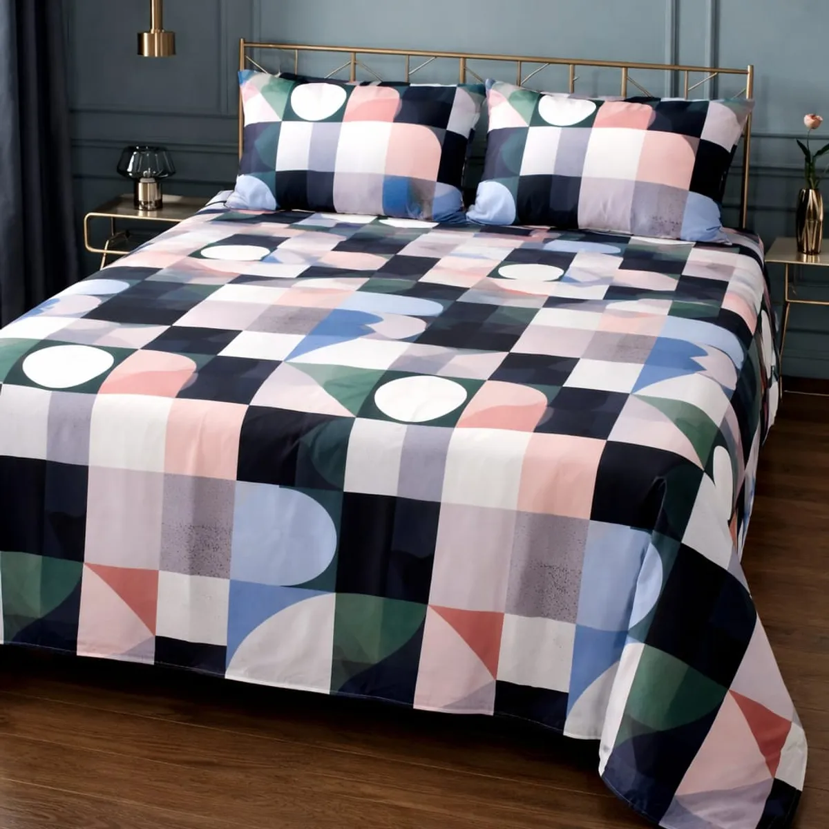 SIRENITAS - Juego de sabanas Sencilla Semi Doble Queen King Diseño Geo Pop